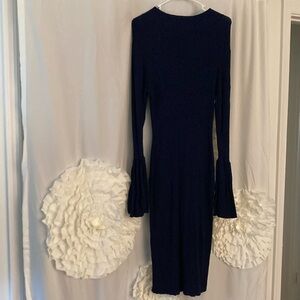 HOST PICK😀 Blue Knit Dress with Bell Sleeves